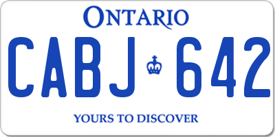 ON license plate CABJ642