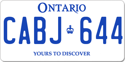 ON license plate CABJ644