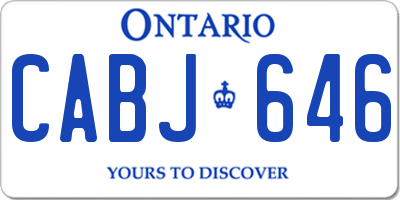 ON license plate CABJ646