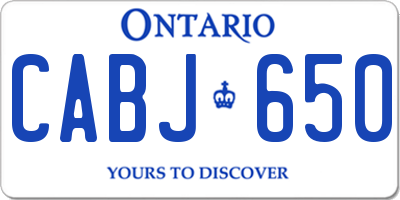 ON license plate CABJ650