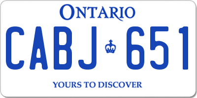 ON license plate CABJ651