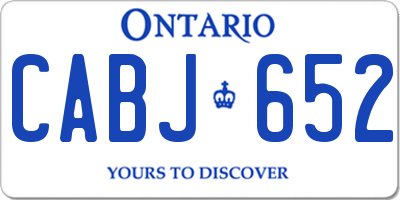 ON license plate CABJ652