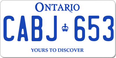 ON license plate CABJ653