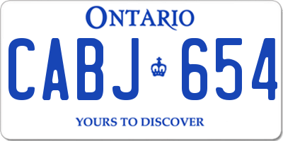 ON license plate CABJ654