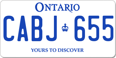 ON license plate CABJ655