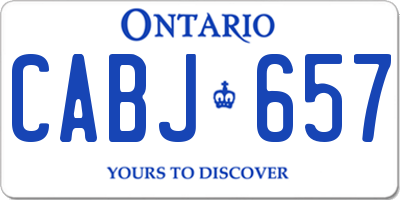 ON license plate CABJ657