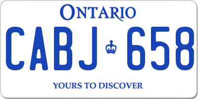 ON license plate CABJ658