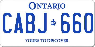 ON license plate CABJ660