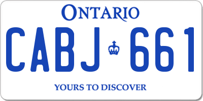 ON license plate CABJ661