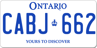 ON license plate CABJ662