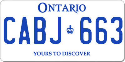 ON license plate CABJ663