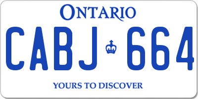 ON license plate CABJ664