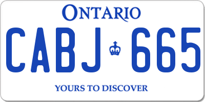 ON license plate CABJ665