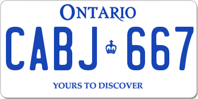 ON license plate CABJ667