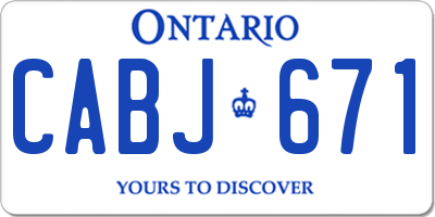 ON license plate CABJ671