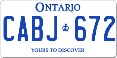 ON license plate CABJ672