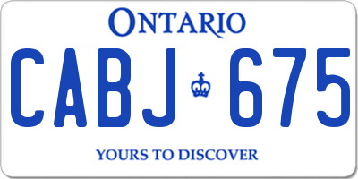 ON license plate CABJ675