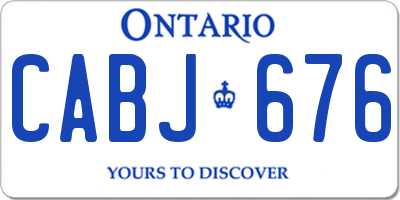 ON license plate CABJ676