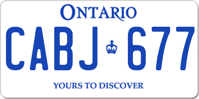 ON license plate CABJ677