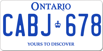 ON license plate CABJ678