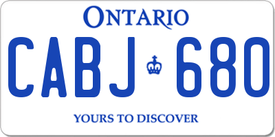 ON license plate CABJ680