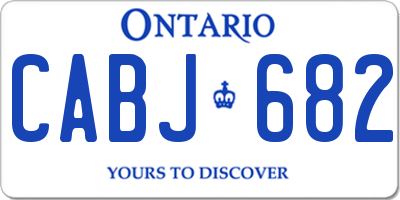 ON license plate CABJ682