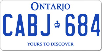 ON license plate CABJ684