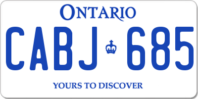 ON license plate CABJ685