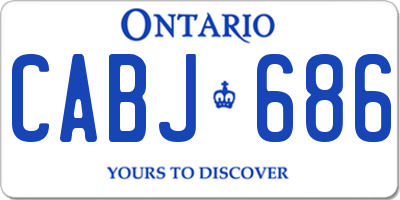 ON license plate CABJ686