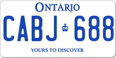 ON license plate CABJ688