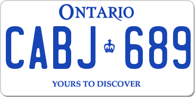 ON license plate CABJ689