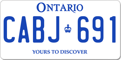 ON license plate CABJ691