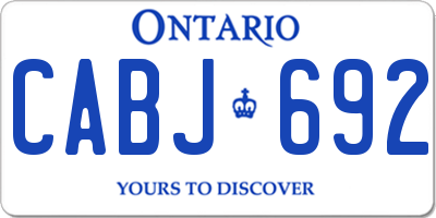 ON license plate CABJ692