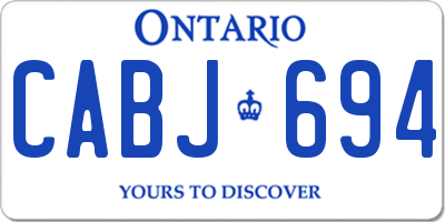 ON license plate CABJ694