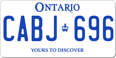 ON license plate CABJ696