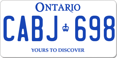 ON license plate CABJ698