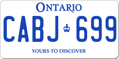 ON license plate CABJ699