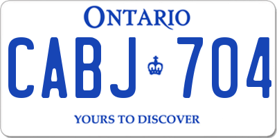 ON license plate CABJ704