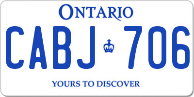 ON license plate CABJ706