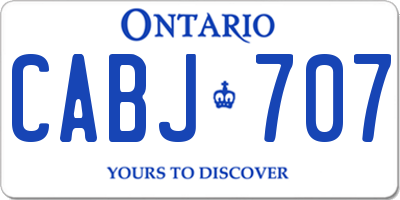 ON license plate CABJ707