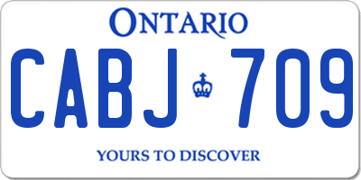 ON license plate CABJ709