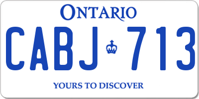 ON license plate CABJ713