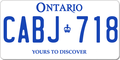 ON license plate CABJ718