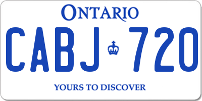 ON license plate CABJ720