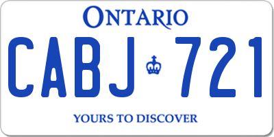 ON license plate CABJ721