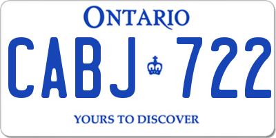 ON license plate CABJ722