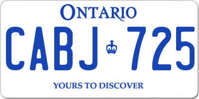 ON license plate CABJ725