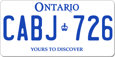 ON license plate CABJ726