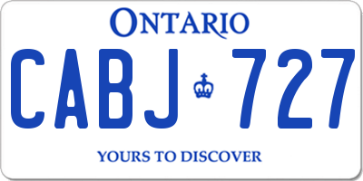 ON license plate CABJ727