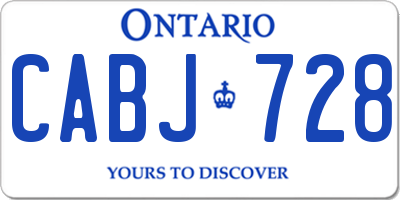 ON license plate CABJ728